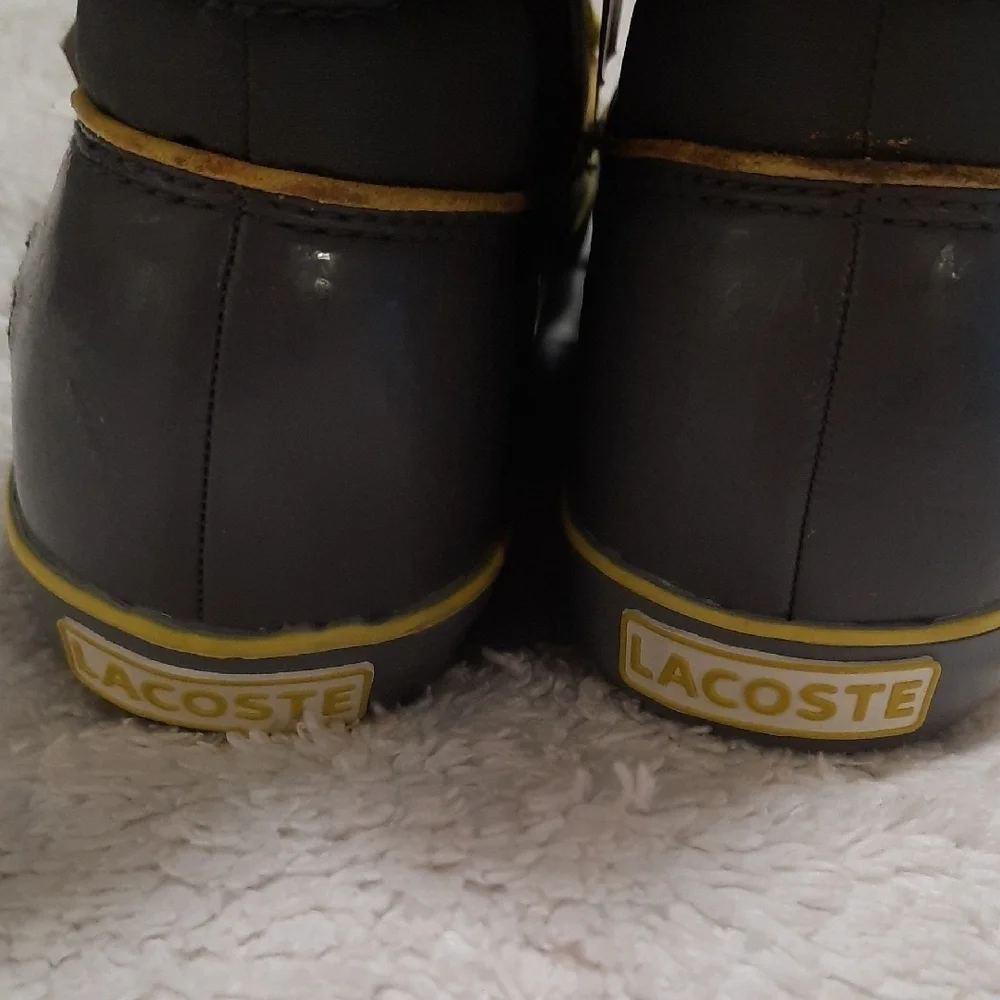 Lacoste Women's Charcoal and Neon Yellow Winter Boots